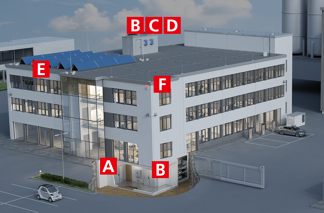 Industriegebäude ohne Trennungsabstand